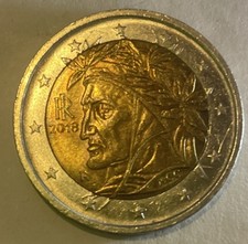 moneta 2 euro Dante Alighieri 2018