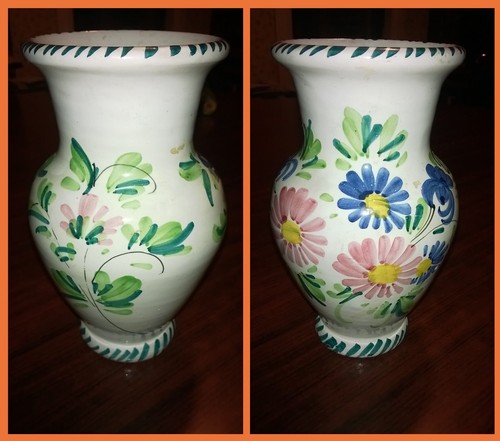 Vaso con disegni floreali anni