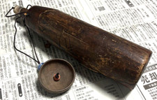 Custodia per polvere da sparo in legno portatile giapponese Kayaku-Ire fiaschetta per polvere Hinawaju L9,1 pollici FS