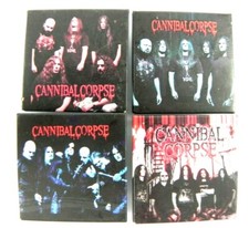 4 SPILLA CANNIBAL CORPSE Vintage Anni '80 '90 Quadrata Da Collezione BROOCH Pins