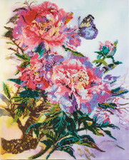 Kit ricamo perline peonie - ,