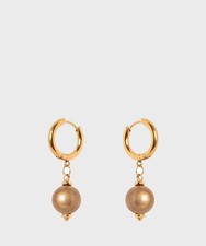 Sodini Samsara orecchini cerchietto e sfera, beige 710432DC