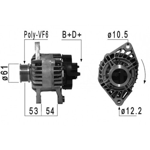 Alternatore per fiat doblo 9 - doblo, 1.9