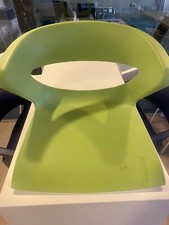 Set 4 Sedute Sgabello Kastel Kicca mono scocca con braccioli integrati pvc verde