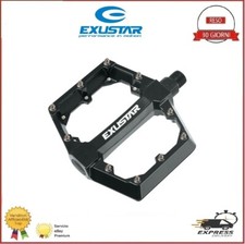 Exuastar Pedali Flat Bici Mtb Freerider Enduro Bmx Alluminio Nero E-Bike Fat