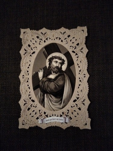 Santino antico merlettato