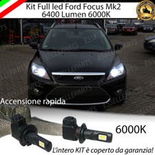 KIT FULL LED FORD FOCUS II LAMPADE H7 6000K XENON BIANCO GHIACCIO NO ERROR