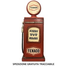 POMPA BENZINA IN LEGNO • TEXACO • Mobile Portaoggetti Con Sportello • Vintage