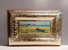 Quadro in Argento, Mare, Barca