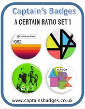 Set of 4 A Certain Ratio Badges 25mm - Choice of  Sets of 4 and 9