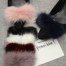 1 Pair Mink Fur Pom Shoes Soft