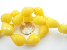 1 goccia in agata gialla sfaccettata di 15x12 mm