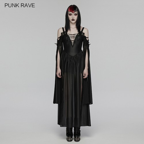 Abito lungo punk rave nero - lungo,