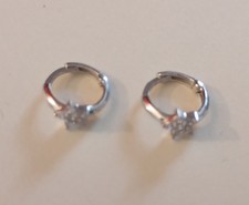 Orecchini a cerchio per bambine in Argento Sterling 925, con zirconi sintetici