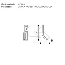 20xZAPPETTE ZAPPE MOTOZAPPA MOTOCOLTIVATORE VALPADANA VMC 100 140 H65 L205 35x6
