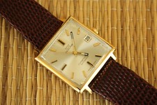 OROLOGIO BEAUTY VINTAGE GLYCINE DELUXE ARGENTO SMERIGLIATO QUADRANTE DATA ORO CASSA GP + SCATOLA