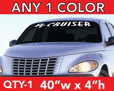ADESIVO DECALCOMANIA VINILE PARABREZZA PT CRUISER 40"w x 4"h QUALSIASI 1 COLORE