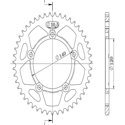 Corona alluminio p525 - p525, d44
