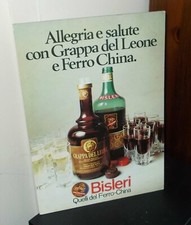 Pannello espositore BISLERI Ferro China Grappa del Leone Pubblicità Panel PROMO