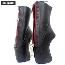 Stivaletti ballerini 7" tacco super alto zoccolo suola senza tacco sexy chiudibili cerniera