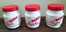Decor Giorgi Set 3 Barattoli in Vetro Opalino Bianco Caffè Zucchero Sale Vintage