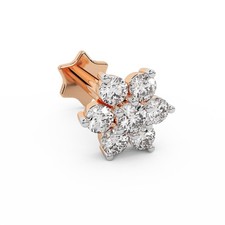 Anello naso fiore oro rosa 14