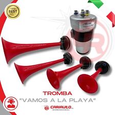 Tromba Pneumatica Suono Vamos a la playa Auto 12v 4 Cornetti trombe Melodiche