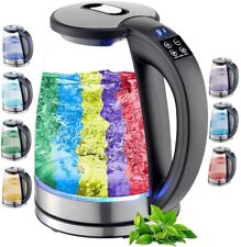 Bollitore in Vetro con Regolazione Temperatura Illuminazione LED 2.200 Watt Acciaio Inox