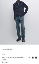 Massimo Dutti Giacca Zip con Dettaglio Colletto Taglia M