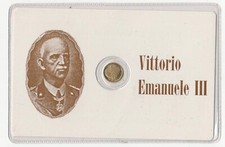 moneta in oro vittorio emanuele lll con card
