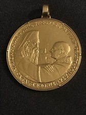 MONETA ORO 24kt PAPA PAOLO VI abbraccia  ATENAGORA  5 GENNAIO 1964 MEDAGLIA ORO