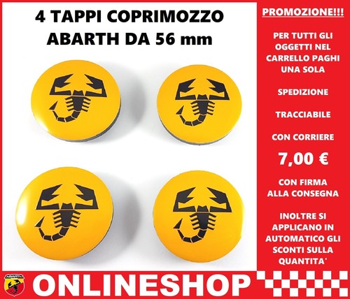 Tappi coprimozzo abarth giallo - tappi,
