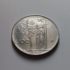 Moneta 100 lire minerva 1957 - 100,