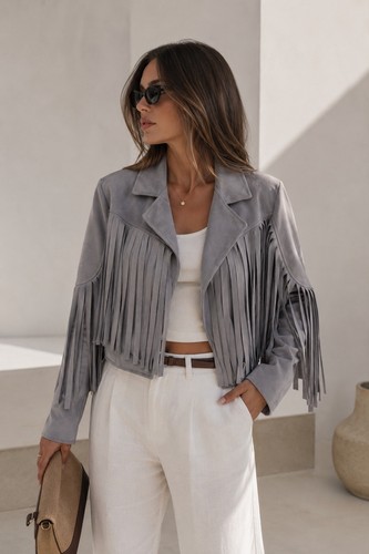 Giacca donna frange corta