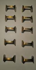 VINTAGE LOTTO 10 MANIGLIE IN OTTONE PER MOBILI DEGLI ANNI 70 - ORIGINALI