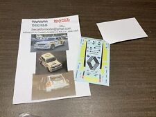 Decal Renault 5 Turbo TdC #4 “RENAULT SUISS” Ferreux Rally Lana 85  1/43