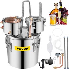 VEVOR Distillatore Acqua Alcolica 19L Fusto Doppio in Acciaio Inox Tubo di Rame