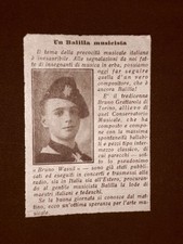 Bruno Grattarola di Torino nel 1933 Allievo del conservatorio Balilla musicista