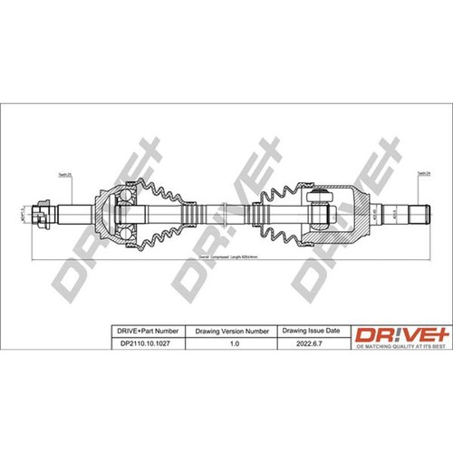 Albero motore 615 mm - dr!ve+,