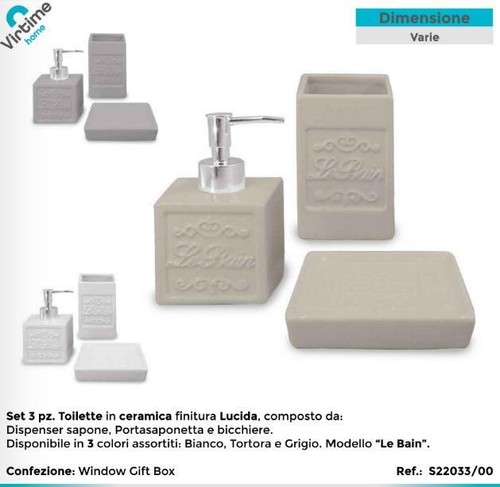 Set ceramica 3pz modello - set,