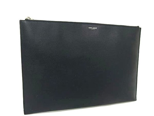 Saint laurent leather clutch - saint,