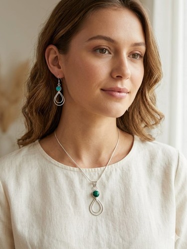 Set gioielli goccia argento - set,