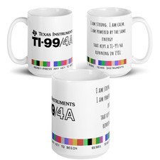 Tazza elettrica retrò TI-99/4A - 15 oz edizione bianca - MIGLIOR REGALO per fan retrò