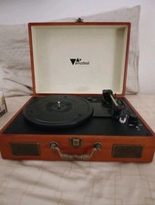 Giradischi Amzdeal Vintage - Radio FM, USB/SD, Speaker Integrati