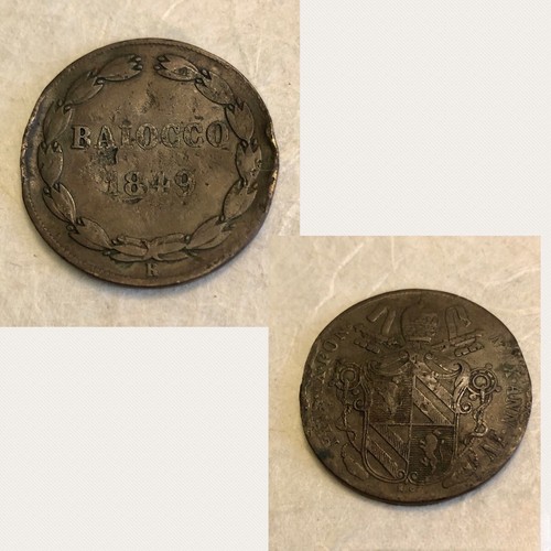 Moneta baiocco 1849 anno - moneta,