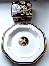 WEDGWOOD CORNUCOPIA TRINKET BOX & TRAY
