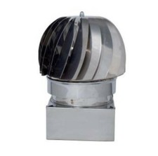 Terminale girevole comignolo in acciaio inox fumaiolo su base quadrata