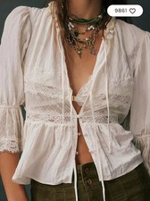 New Free People Forever Young   Lace Top - Cream -X Small NWT Ret $78