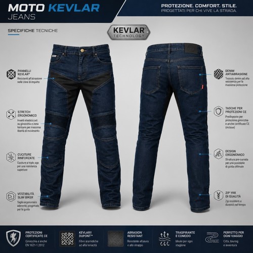 Jeans moto kevlar uomo - moto,