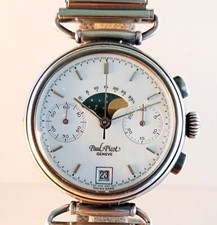 Paul Picot Chrono Moon Phase Full set, cassa Argento 925, Valjoux 7734, anni '90